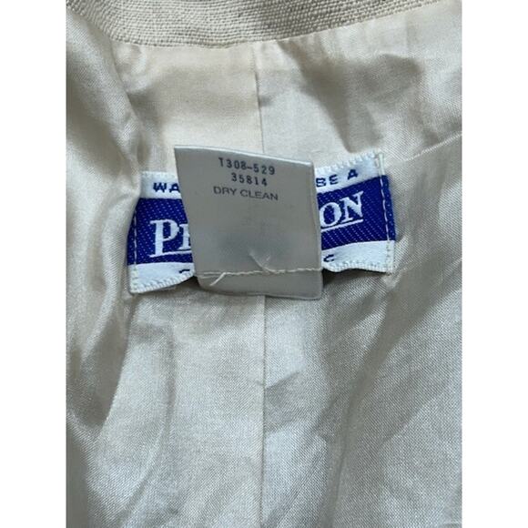 Pendleton Womens Jacket Blazer Classic Long Sleeve Linen Blend Beige Size 12 - Picture 5 of 8